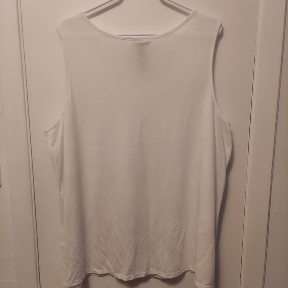 NWOT Jaclyn Smith White Beaded/Studded Sleeveless Blouse Top Size 2X - Picture 3 of 5